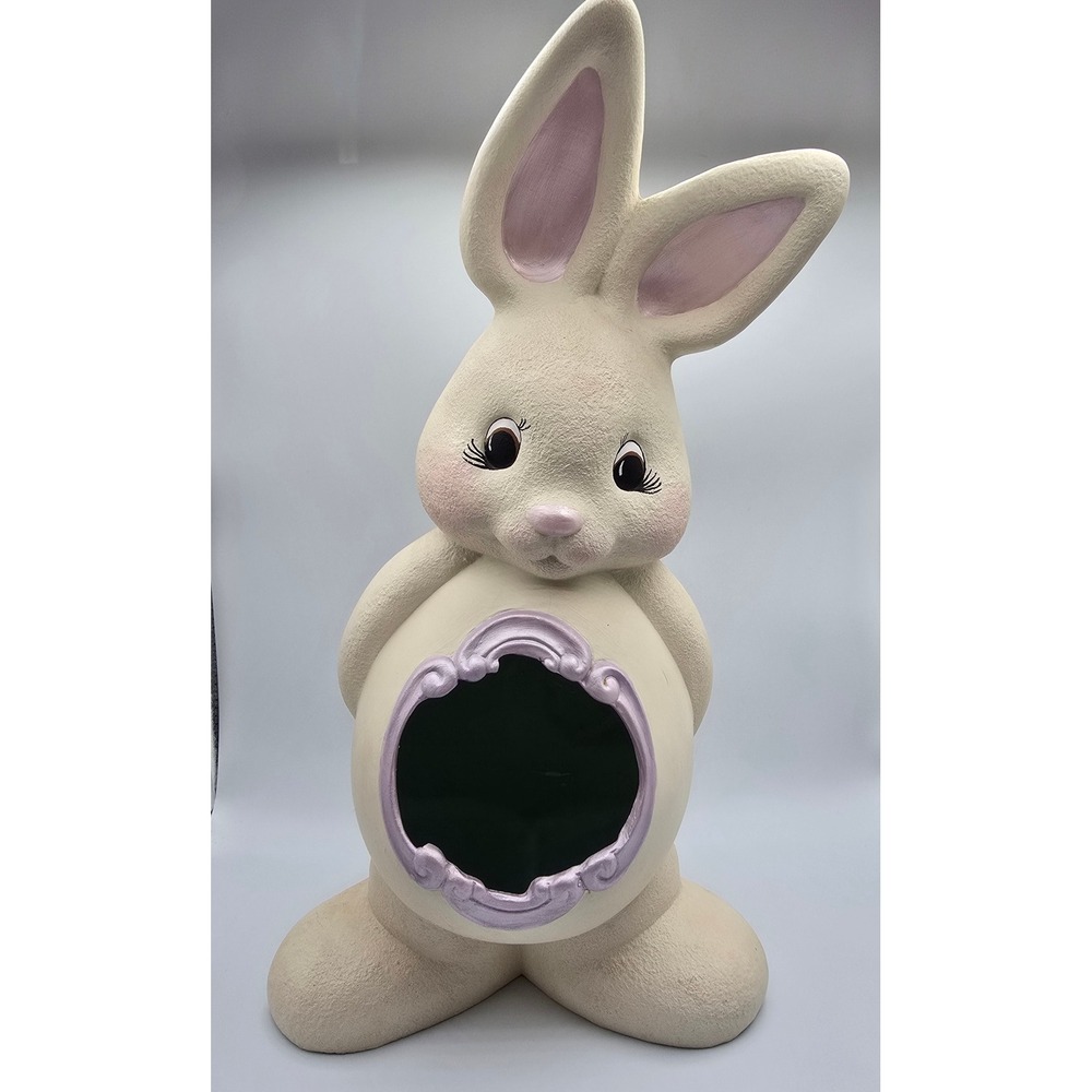 Vintage Hand Painted Ceramic‎ Easter Bunny Rabbit Figurine 90s Cute Cottage 15"